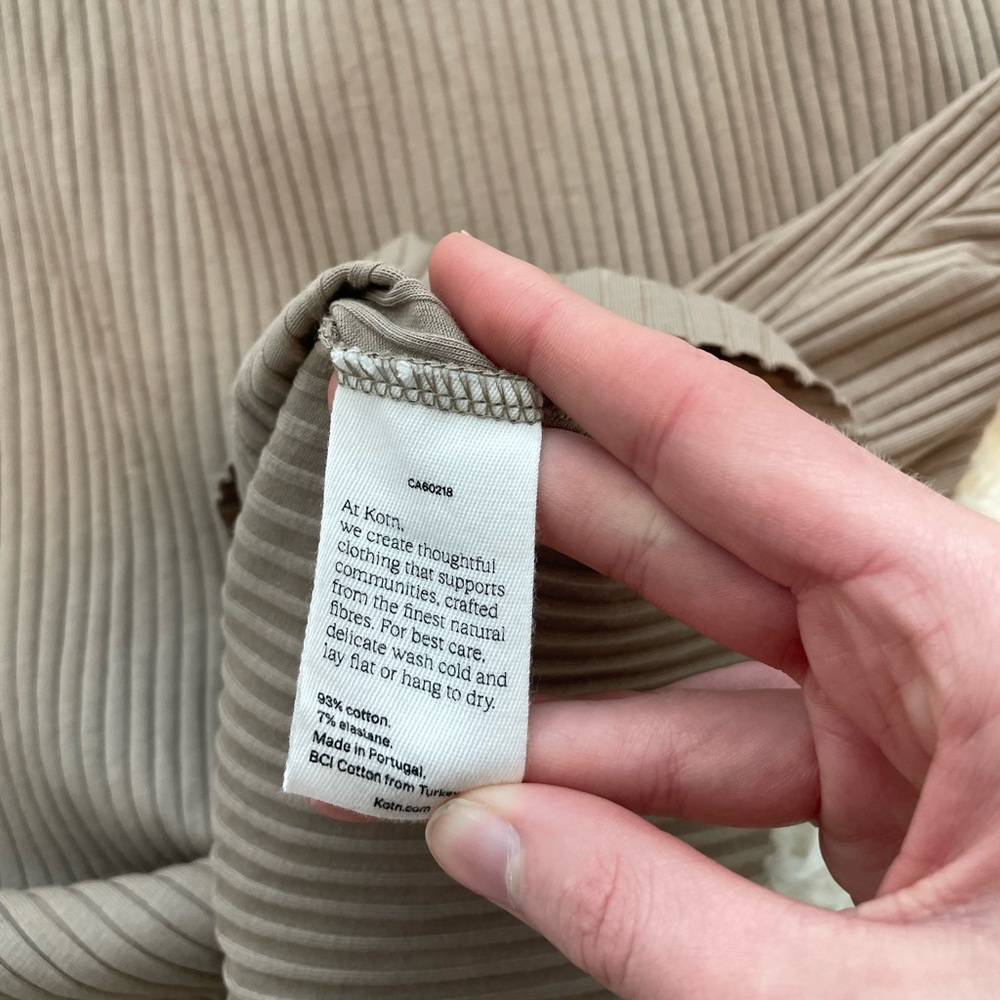 Brown ribbed Kotn tank top - Picture 4 of 5